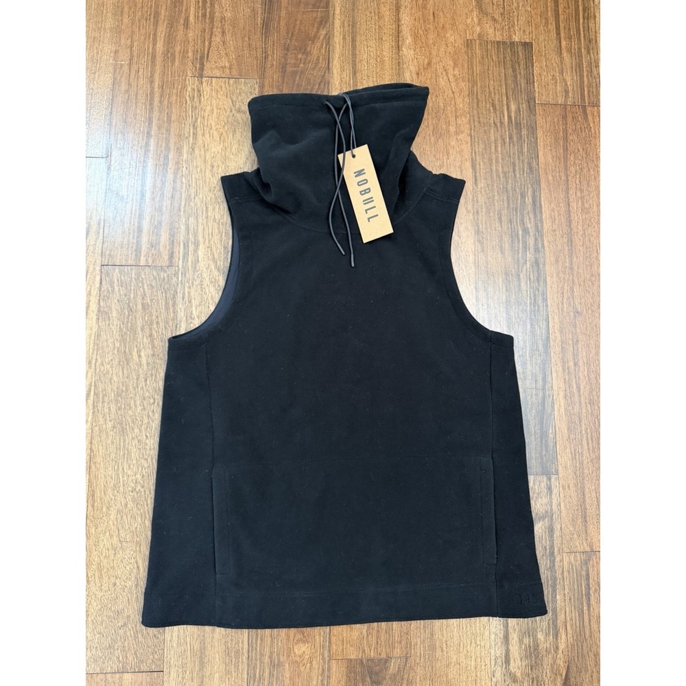 NWT Women's NoBull Outdoor Black Cowl Neck Fleece Sweater Vest Size Large